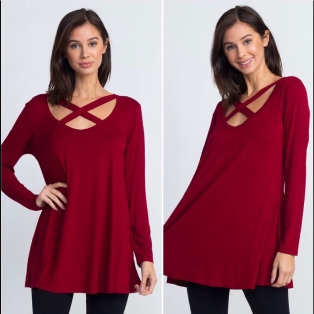 NWT front cross-cross tunic